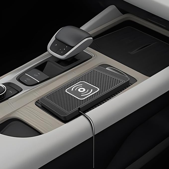 Wireless Charging Pad for Car for VW Jetta VI 2011 2012 2013 2014 2015 2016 2017 2018-pr, 15W Fast Wireless Charger Mat Non-Slip Silicone Car Center Console Phone Charging Pad,B/15W-USB