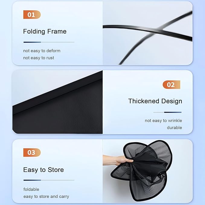 Glass Roof Sun Shade Compatible with Volvo Accessories C40 2021-2023, Foldable One-Piece Sunshade Roof, Heat Insulation Sun UV Protection Car Sunroof Sunshade