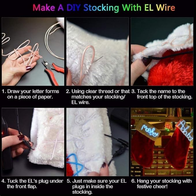 ABALDI USB Neon Light El Wire Glowing Electroluminescent Wire for Xmas Party Decoration with 5mm Sewing Edge 5M/16FT (Orange)