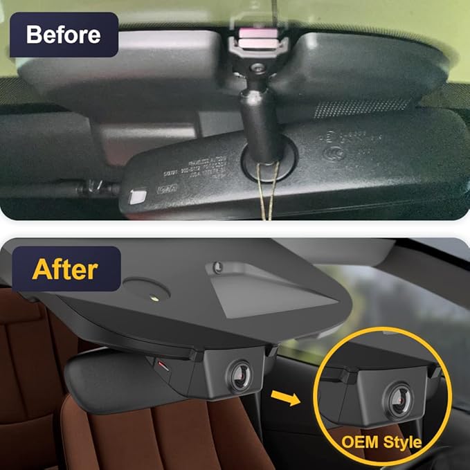 Fitcamx 4K Dash Cam Suitable for Ford Mustang Mach-E 2021-2025 GT Select Premium, OEM Factory Look, 2160P UHD Video, Built-in WiFi & APP, Loop Recording, G-Sensor, Plug & Play, 64GB Card