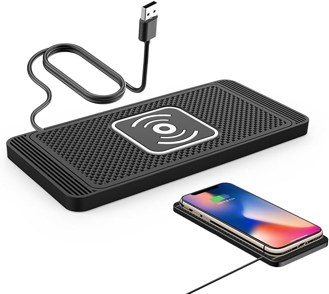 Car Wireless Charger Pad for Alfa Romeo GT dal 02.2005-2010-pr, Fast 15W Slim Qi Wireless Charging Pad with USB/Type-C Cable Non-Slip Charging Mat for Car,15W-USB