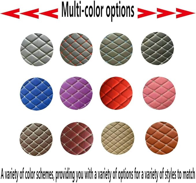 KaiLaiCarCustom Automotive Car Floor Mats for 99.99% Sedan SUV Sports Car Men Women Protection Full Coverage Pads Anti-Slip Leather Floor Lining (Black + Blue bar, E- Diamond + Strip +Color Bars)