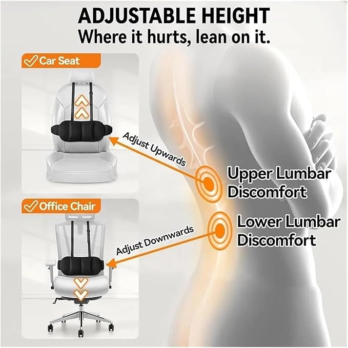 1 Piece Automotive Seat Lumbar Support Pillow for BMW X1 E84 2011-2015, Driving Lower Back Cushion Ergonomic Orthopedic Posture Rest