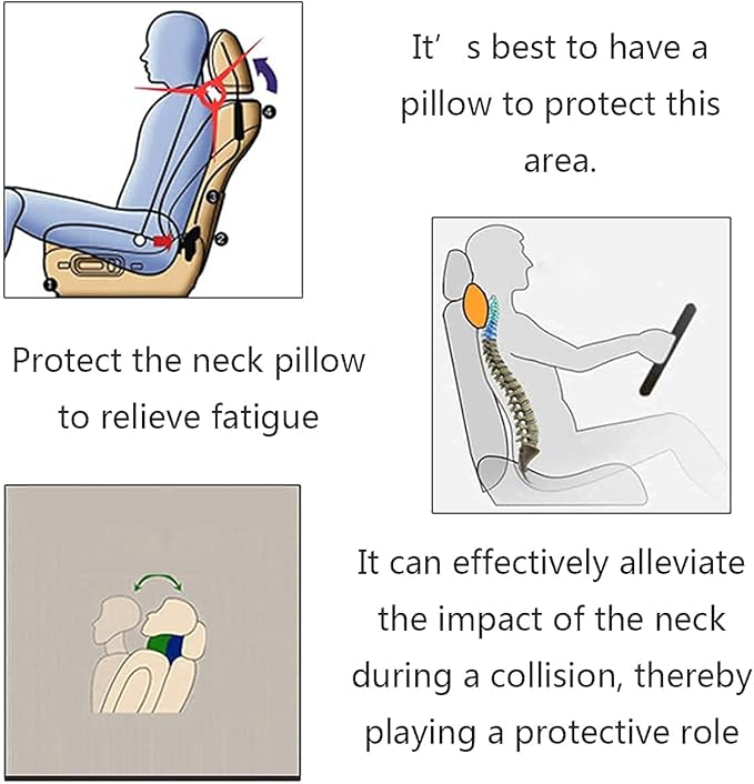 Sexysamba Car Headrest Pillow,Cartoon Neck Pillow for Car,Comfortable Soft Car Seat Pillow for Driving,Head Rest Cushion,Cute Neck Pillow for Travelling and Home 2Pcs (Happy Panda)