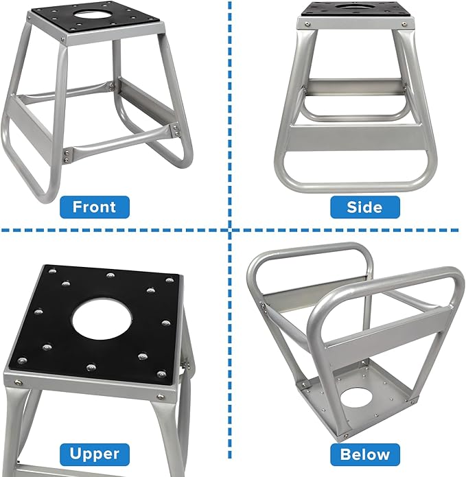 Donext Motorcycle Lift Stand Dirt Bike Stand Universal Panel Stand Moto Removable Maintenance Motocross Stand Hoist Lift Jack 600LB Capacity (Silver)