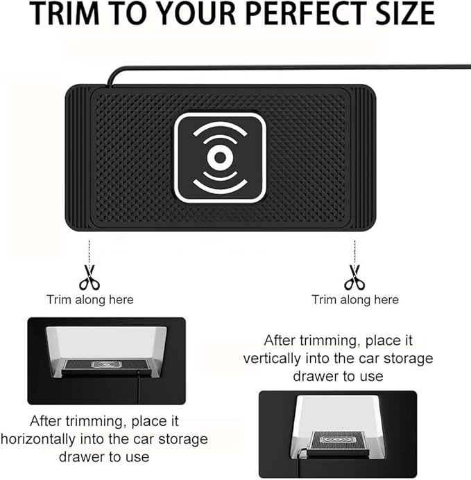 Wireless Car Charger Pad for Nissan Armada Ariya Juke Kicks Murano Pathfinder Rogue Xterra 2000-2026, Type-C/USB 15W Car Wireless Charger Non-Slip Cordless Charging Mat Car Accessories