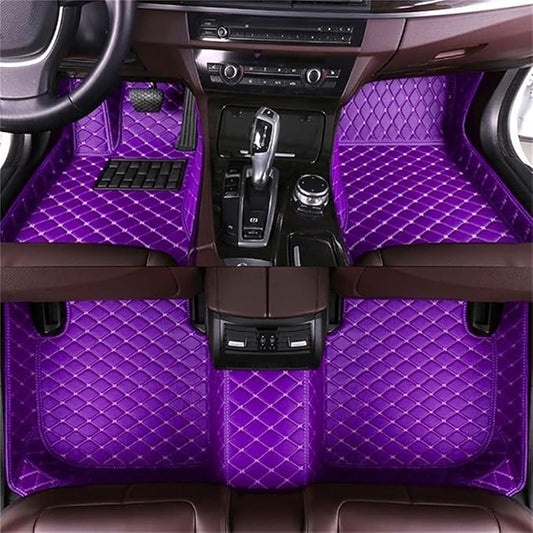 Custom Car Mats All Weather Fit Automotive Floor Mats PU Leather Protector Mat for Most Sedan, SUV, Truck Floor Mats (Purple)