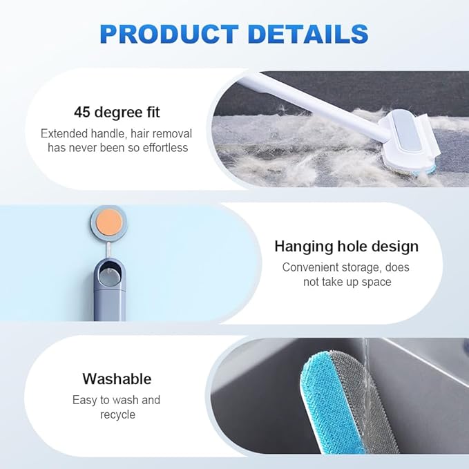 Moonboat Multifunctional Hair Removal Brush, Cleaner Pro Pet Hair, Cat Dog Hair Broom Lint Remover Scraper, Suitable for Carpet Rugs Bed Couch Curtains (B-2PCS)
