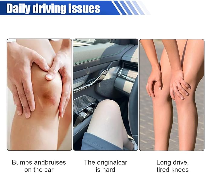 Car Knee Cushion Pad, PU Leather Automotive Center Console Elbow Armrest Pillow, Soft Auto Door Leg Support Pad Protector, Universal Vehicle Interior Comfort Accessories (Beige)