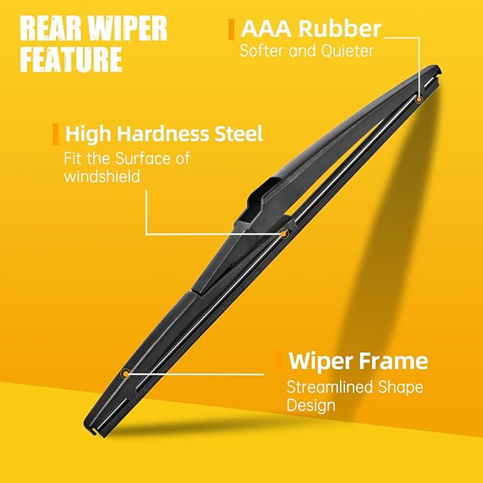 MIKKUPPA 24"+17"+12" Windshield Wiper Blades Replacement for 2006-2012 Toyota RAV4, Front & Rear Wiper Blades, Durable Stable Quiet All Season (Pack of 3)