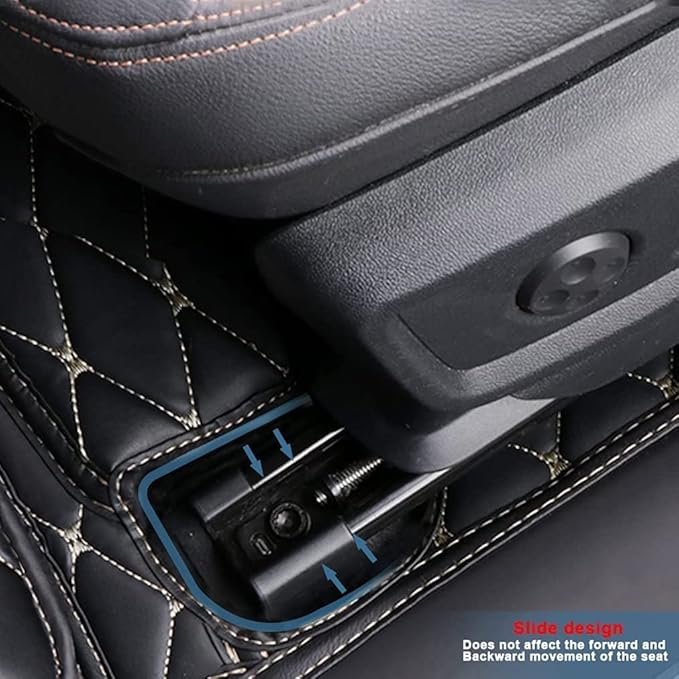 MELKEN Custom Fit Leather Car Floor Mats for 95% of Cars Full Coverage Floor Liners Car Mats (Coffee & Blue)