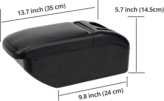 AULPHIKE Compatible with Nissan Versa Armrest 2012-2019 Car Center Console Organizer Armrests Double Layer Storage with USB Ports（Carbon Fiber Style）