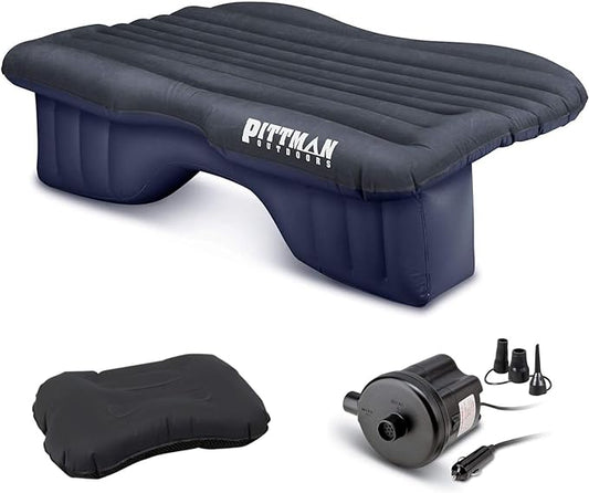 AirBedz by Pittman Outdoors - Inflatable Rear Seat Air Mattress, Black - 55" Wide - Mid-Size Fits Jeeps, Car, SUV’s & Mid-Size Trucks, Comes with Portable DC Air Pump