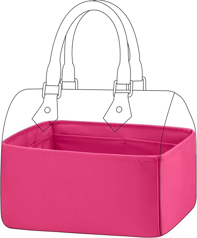 DGAZ Silk Purse Organizer Insert Fits LV Speedy 16/20/25/30/35/40/45 bags，Silky Smooth Bag Organizer，Luxury Handbag & Tote Shaper(Rose pourpre,SP45)