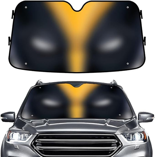 GENANY Yellow Eyes Windshield Sun Shade for Car SUV Truck (69x35 Inches), Sun Shade Windshield, Shades for Front Windows, Protector Blocks UV, Car Decor