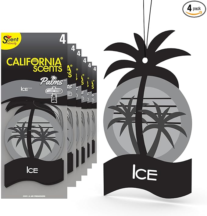 California Scents Palms Ice Paper Car Air Freshener, Pack of 6 x 4 units