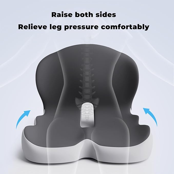 Back and Seat Cushion, Soothe+Cushion,Car Seats with Lumbar Support,Memory Foam Non Slip Skin with Back Support for Office Chair, Car (Color Matching A)