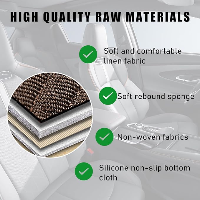 2PCS Car Seat Bottom Cover Pad, Breathable Auto Front Seat Button Cushion Mat with Pocket, Soft Comfortable Vehicle Seat Protector Pad, Universal Truck SUV Car Accessories (Gray)