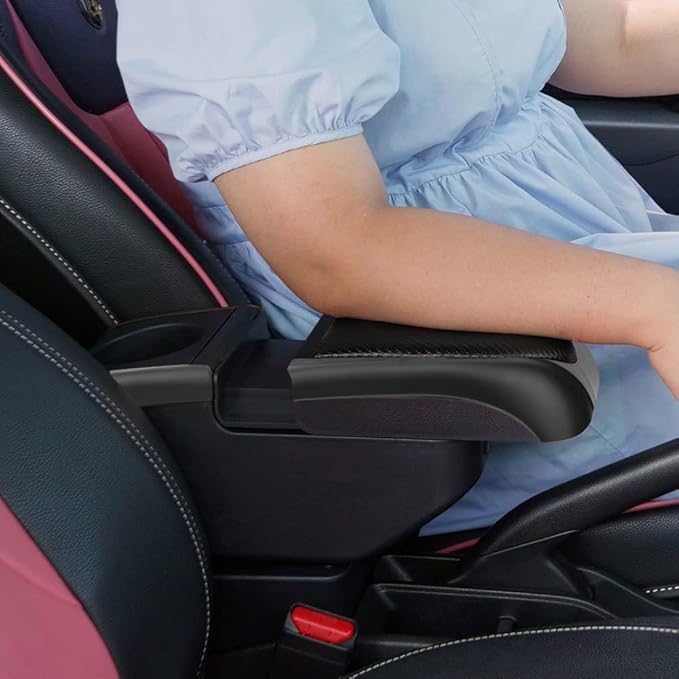 AULPHIKE Compatible with Nissan Note Armrest 2016-2018 Center Console Organizer Armrests Double Layer Storage Space with USB Ports