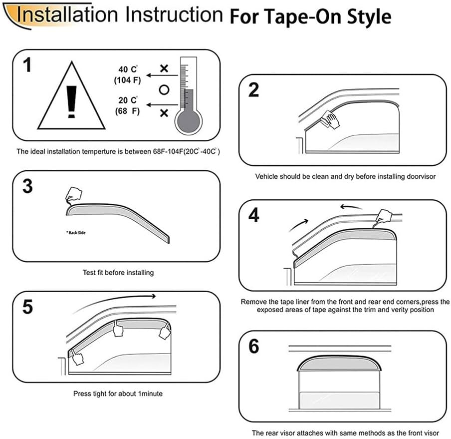 Side Window Wind Deflector fit for 2002-2006 Nissan Altima Sedan,4pcs Outside Mount Style Nice Sun Rain Guards Set,Dark Somke Nice Window Visors 94722