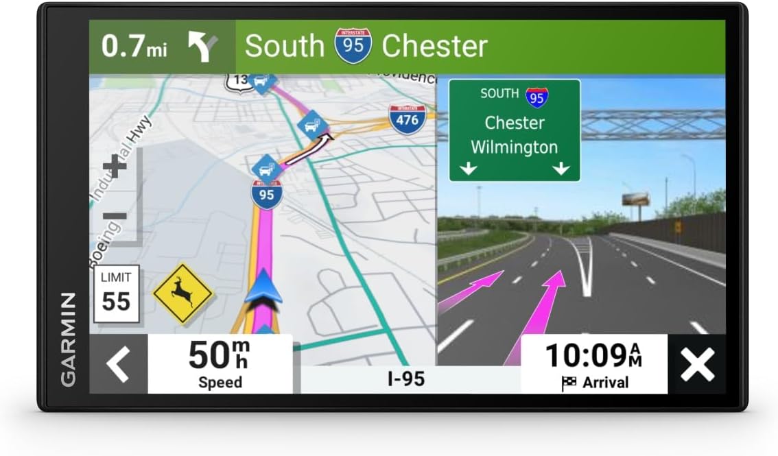 Garmin DriveSmart 55 EX with Traffic, 5.5-inch Car GPS Navigator with Bright, Crisp High-Resolution Maps, Garmin Voice Assist, Smart Notifications and Hands-Free Calling