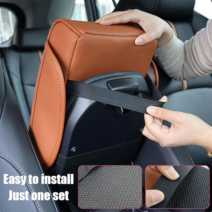 Car Armrest Cushion,5-in-1 Center Console Cover with 2 Storage Bags Cup Holder, Tissue Box Slot, Phone Slot for Car Sedans,Car Interior Accessories for Most Vehicle, SUV, Truck,Cars (Grey)