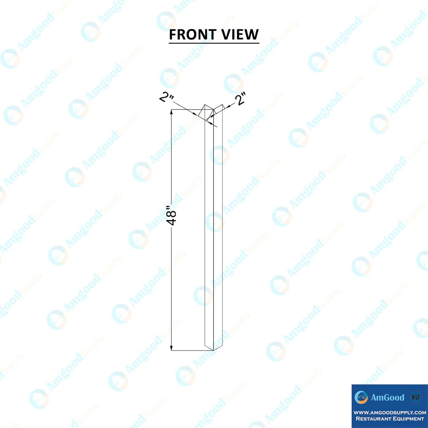 2 in. x 2 in. x 48 in. Stainless Steel Outside Corner Guard