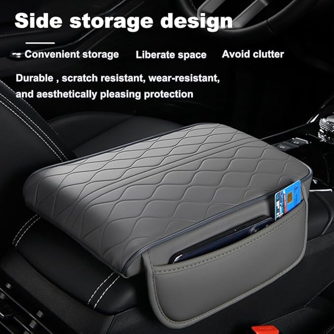 1 Pack Car Center Console Cover Custom Fit for 2024 2025 Lexus GX550 550h, Leather Memory Foam Armrest Cushion Protector, Anti-Scratch Durable Armrest Pad,Coffee Brown