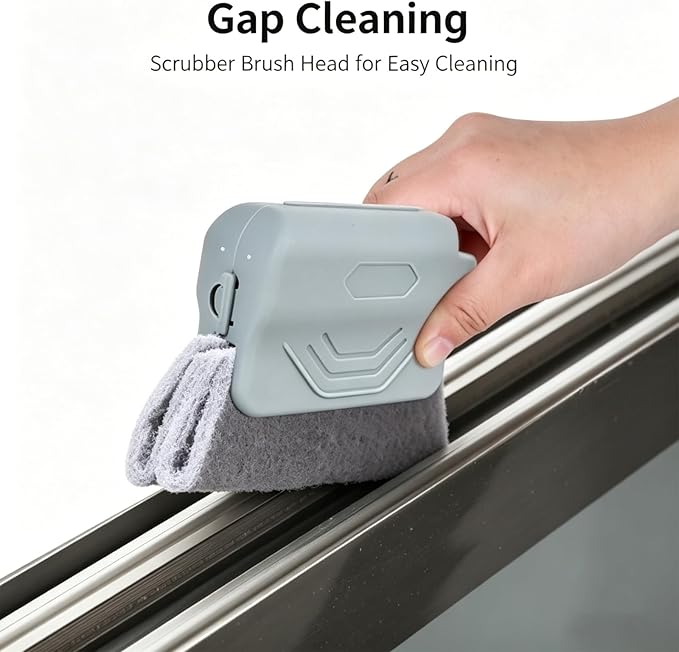2026 New Magic Window Track Cleaner, Window Groove Cleaning Brush Tools Set, for Cleaning Tile Grout, Louver Blades, Car Air Conditioning Vents, and Narrow Gaps (6pcs Green)