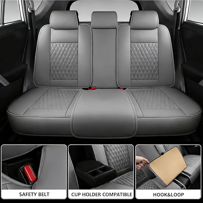Car Seat Covers Full Set Custom Fit for Buick Encore GX 2012-2026 - Premium Faux Leather with Lumbar Support | Breathable, Waterproof, Anti-Slip, Durable (Gray,Full Set)