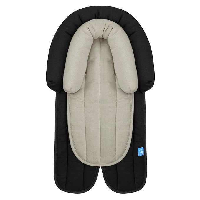 COOLBEBE Upgraded 2-in-1 Babybody Supports for Newborn Infant - Extra Soft Breathable Car Seat Insert Cushion Pad, Perfect for Carseat, Stroller, Swing, Bouncer, Black