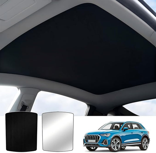 Glass Roof Sun Shade Compatible with Audi Q5 Accessories 2009-2017, Foldable One-Piece Sunshade Roof, Heat Insulation Sun UV Protection Car Sunroof Sunshade