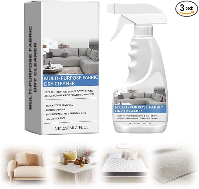 Fabric Sofa Cleaner, Carpet & Upholstery Stain Cleaner Spray Expert Stain and Odor Remover – Pet & Kid Safe Rug Cleaner, Fast-Drying, Formula for Carpets, Rugs & Fabric (1PCS)