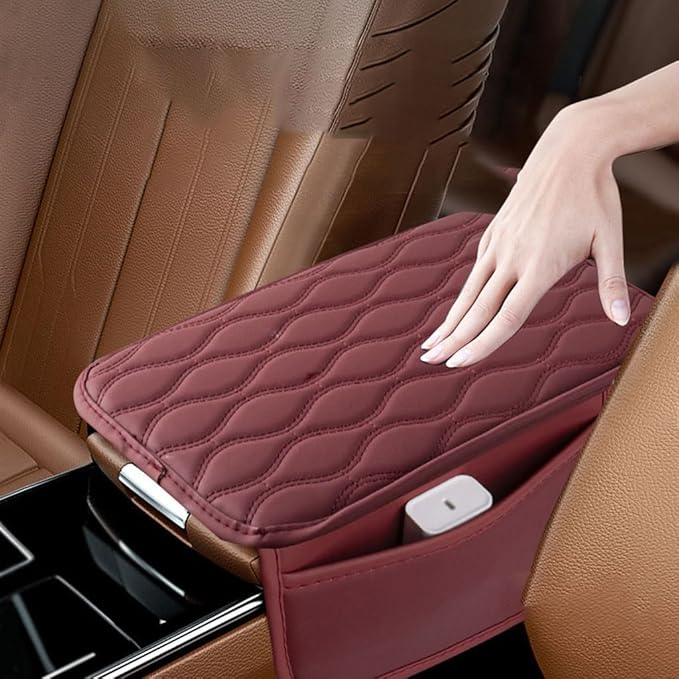 Car Armrest Pad for BMW M4 Competition Convertible Coupe F83 F82 G82, Waterproof Center Console Cushion Pad Cover Armrest Storage Box Mat Protection Interior Accessories,A-Grey