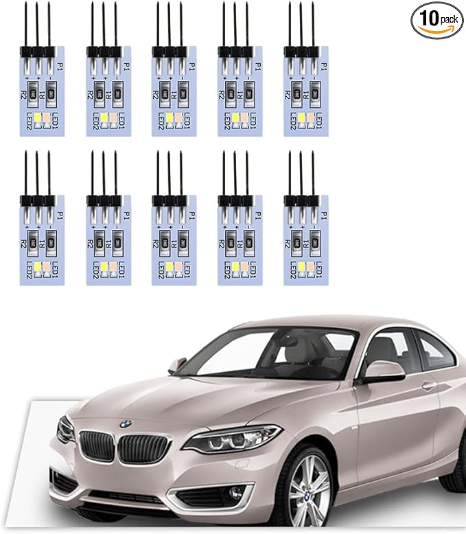 NJSBYL 10PCS Door Pocket Penal Ambient Circuit Board for B-MW X1 2016-2022, Gran Turismo 2020-2017, 7 Series F01/LWB F02 LCI 2012-2015 Interior Door Panel Light Purple-White Courtesy Light Kit