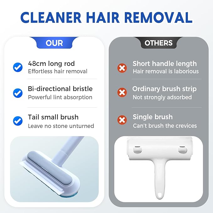 2025 New Pet Hair Remover, 4 in 1 Pet Hair Removal Tool for Couch Carpet Furniture, Multifunctional Double Sided Dogs Cats Hair Removal Brush, Reusable Cleaning Brush for Window (3 Pc)