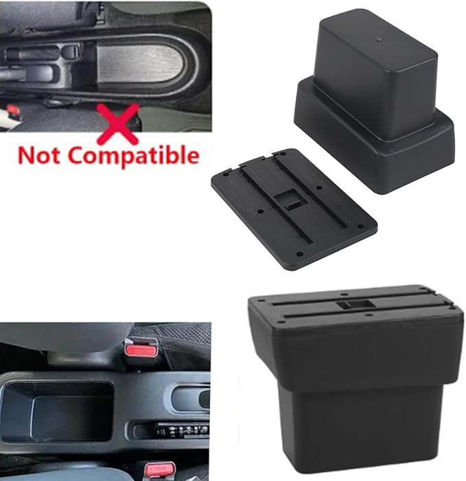 AULPHIKE Compatible with Nissan Note Armrest E-Power Car Center Console Organizer Armrests Double Layer Storage with 3 USB（Black）