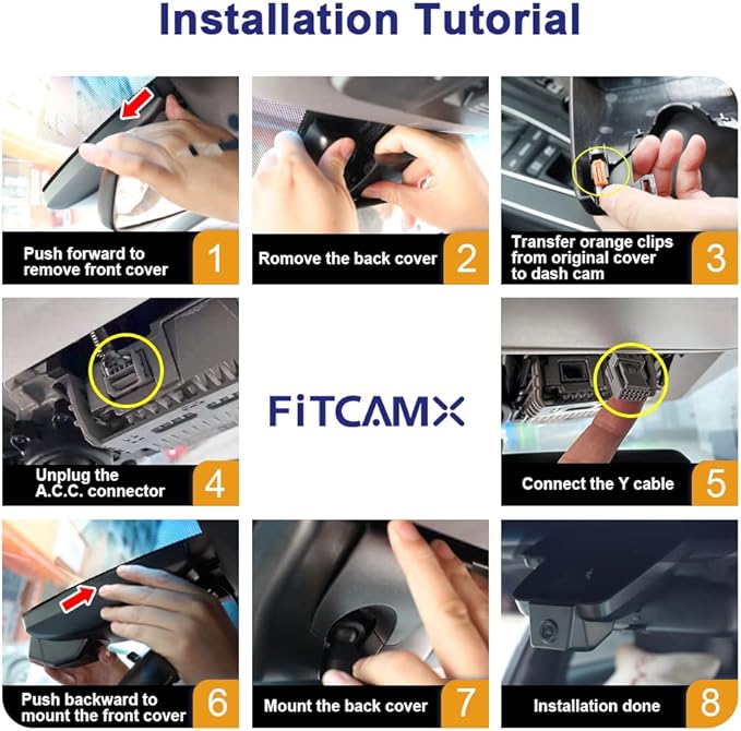 Fitcamx 2K Front Rear Dash Cam Suitable for Toyota Tundra 2017 2018 2019 2020 2021 & Sequoia 2017-2022 Limited SR5 Crewmax TRD, OEM Style, Dual 1440P+1080P Video, G-Sensor Loop Recording WiFi, 64GB