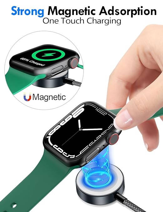 Travel Essentials for Apple Watch Charger,iPhone Charger,3 in 2 Type C/L/Magnetic Fast Charging Cable,Multi Charging Cable Portable Designed for iWatch Series,iPhone 17-11,Galaxy S26-S21,Car-6FT