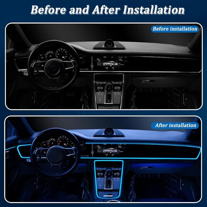 Car LED Strip Light for Jaguar XF 2010–2025, 6 in 1 Car Ambient Lighting Kits, Interior Interior Light Sync to Music, Auto Decorations Interior Accessories, 8M