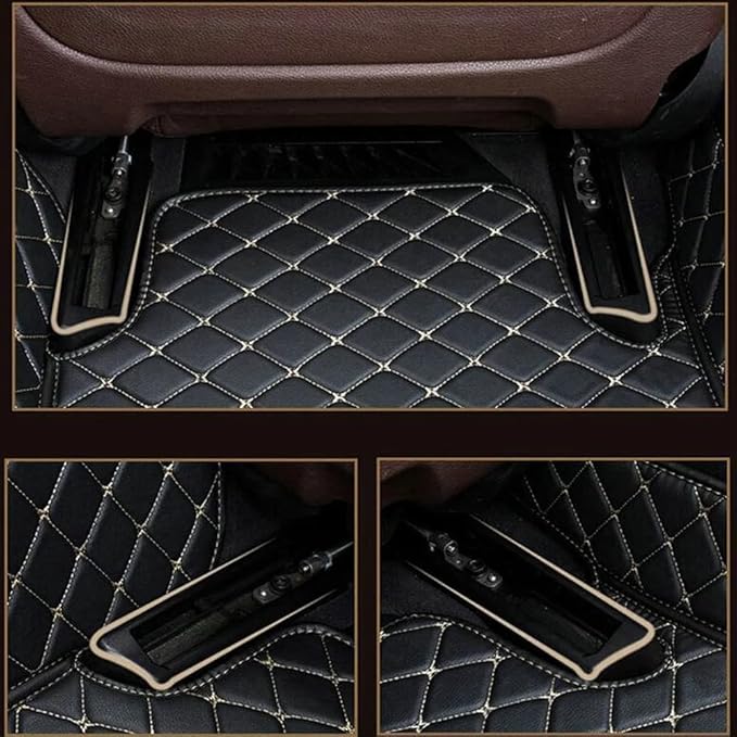 Car Floor Mats Automotive Floor Mats Vehicle Specific All Weather Protection Custom Compatible with Most of 98% Cars SUVs (Black with Green bar)