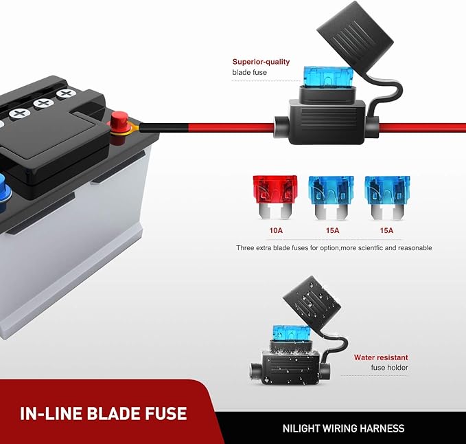 Nilight LED Light Bar Set, 12 Inch 300W Triple Row Spot Flood Combo Work Driving Lamp, 2 Pcs 4 inch 60 W with Wiring Harness for Off road ATV Boat Lighting, Year Warranty