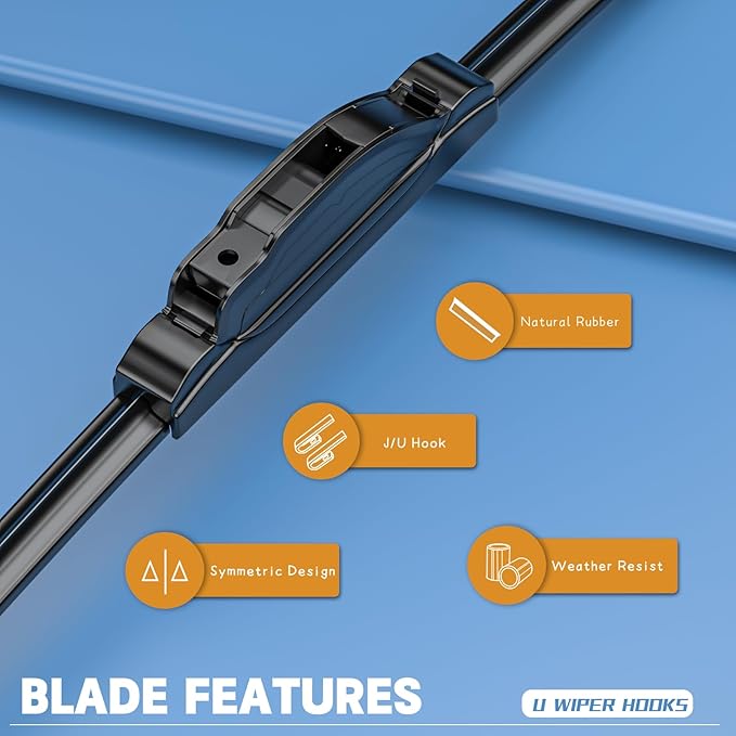 MIKKUPPA 26"+17" Windshield Wipers with 12" Rear Wiper Blade Replacement for 2013-2021 Nissan Rogue Pathfinder, 2014-2020 Infiniti QX60, Windshield Wipers Blades Kit - U/J Hook All Season, Pack of 3