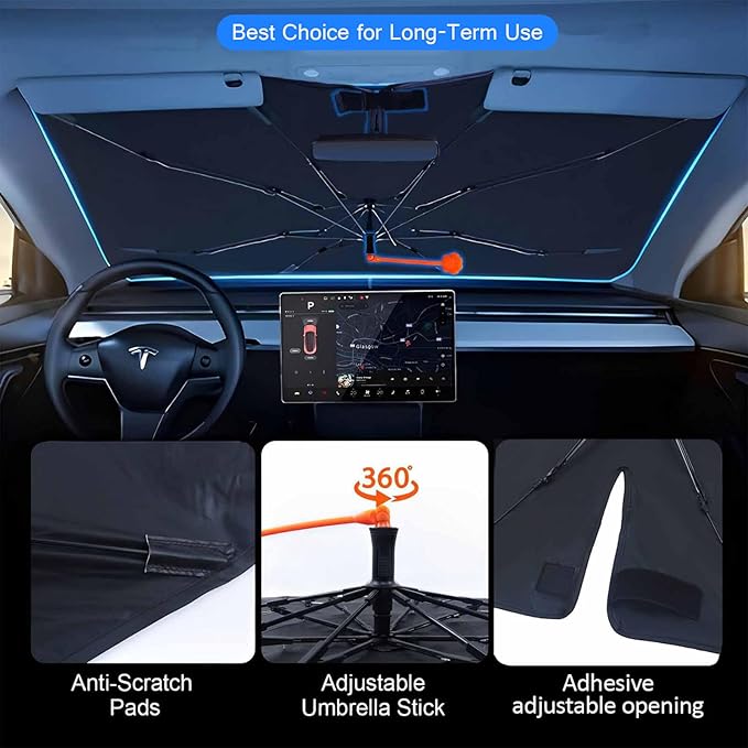 Funny Horse Car Windshield Sun Shade Umbrella Funny Horse Sunshades for Car Windshield Upgraded Sun Visor Protector for Sedan SUV Most Vehicles Printed Front Window Shades