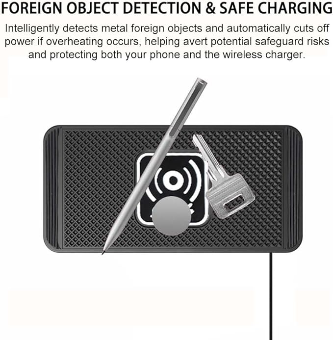 Wireless Car Charger Pad for Nissan Leaf 2011-2026, Type-C/USB 15W Car Wireless Charger Non-Slip Cordless Charging Mat Car Accessories, B-30cm Type-C Interface