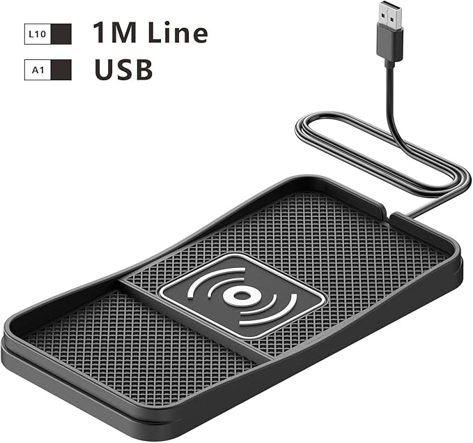 Car Wireless Charger Pad for Infiniti QX70 2014-2017, Fast Car Wireless Charging Pad for Car Center Console, Non Slip Charging Mat,1M-USB