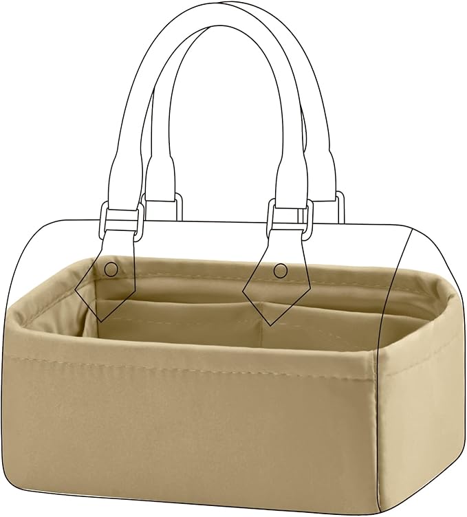 DGAZ Silk Purse Organizer Insert Fits LV Speedy 16/20/25/30/35/40/45 bags，Silky Smooth Bag Organizer，Luxury Handbag & Tote Shaper(S2 trench,New nano 16)