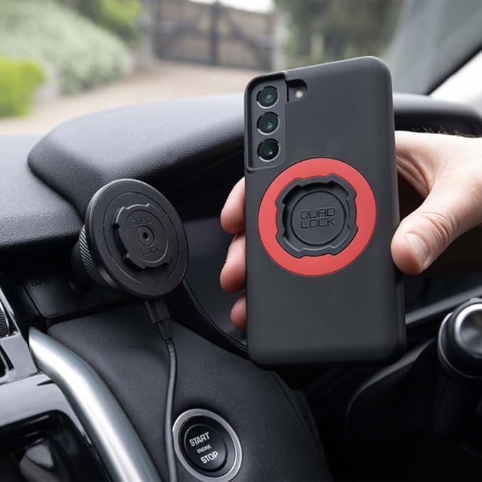 Quad Lock Adhesive Dashboard/Console Car Phone Holder Kit with MAG Wireless Charging Head V2 and MAG Phone Case for iPhone 14 Pro Max