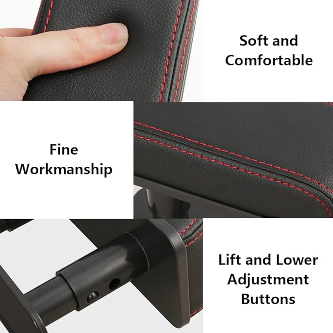 Car Driver Arm Pad Cushion Car Center Console Elbow Cushion Pad Car Door Armrest Rest Pad Adjustable Height Comfort Universal Fit for Most Car, Gray