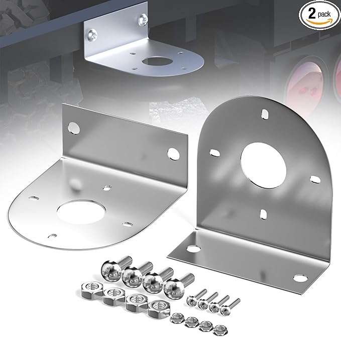 BJZ Watermelon LED Light Brackets, 304 Stainless Steel Mounting Brackets with Pre-Drilled Holes, Universal Watermelon Light L-Shape Holder for Car Truck Underglow Side Tail Roof Auxiliary Lights, 2Pcs